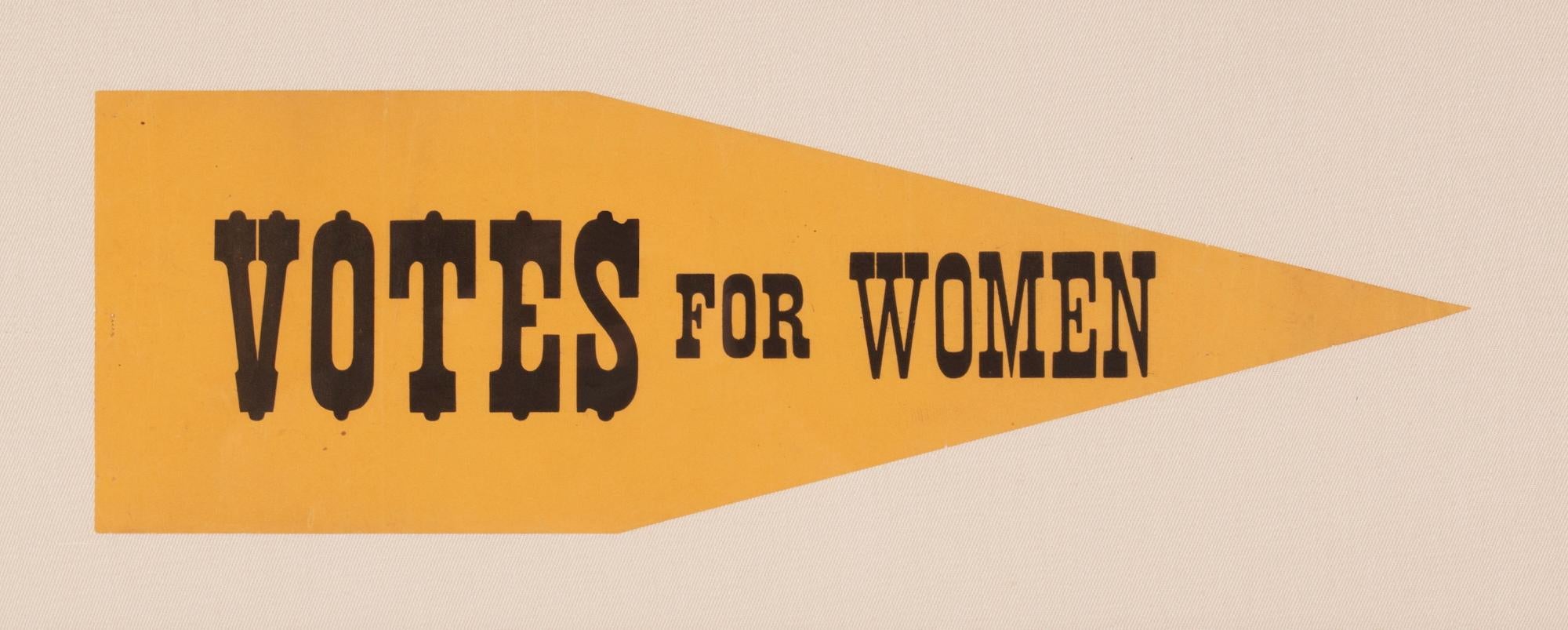 American Paper Suffrage Pennant with Bold and Whimsical Western Style Lettering, ca 1915 For Sale