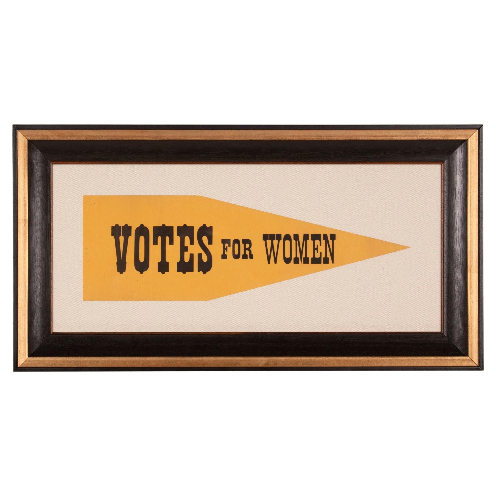 Paper Suffrage Pennant with Bold and Whimsical Western Style Lettering, ca 1915 For Sale