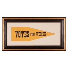 Used Paper Suffrage Pennant with Bold and Whimsical Western Style Lettering, ca 1915
