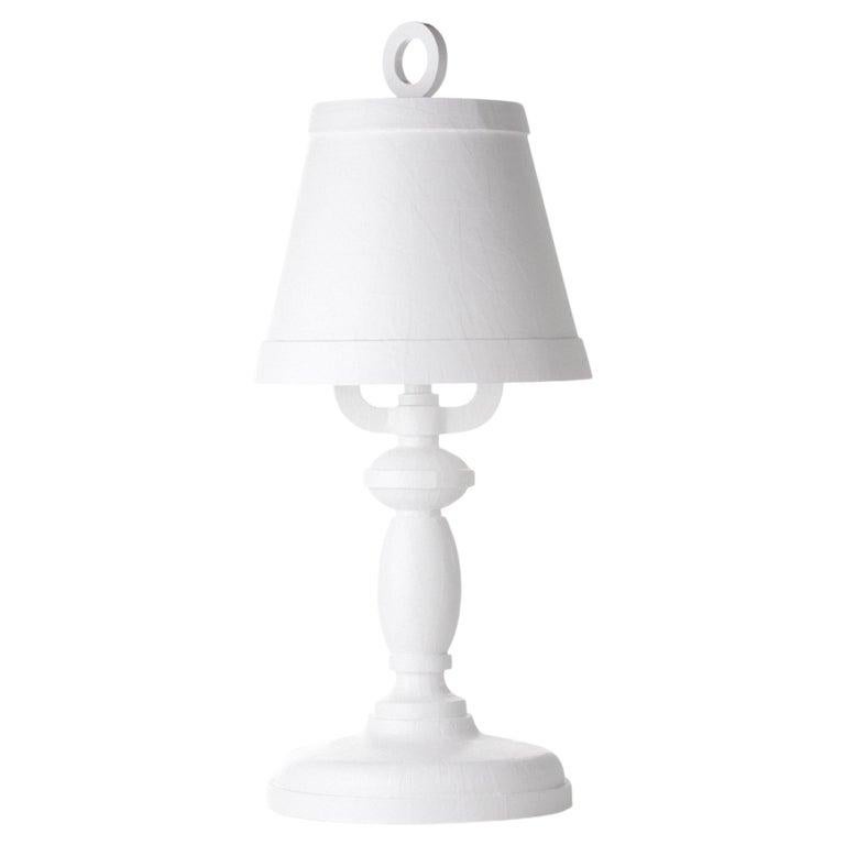Hand-Crafted Paper Table Lamp in White Shade and White Base by Studio Job for Moooi For Sale