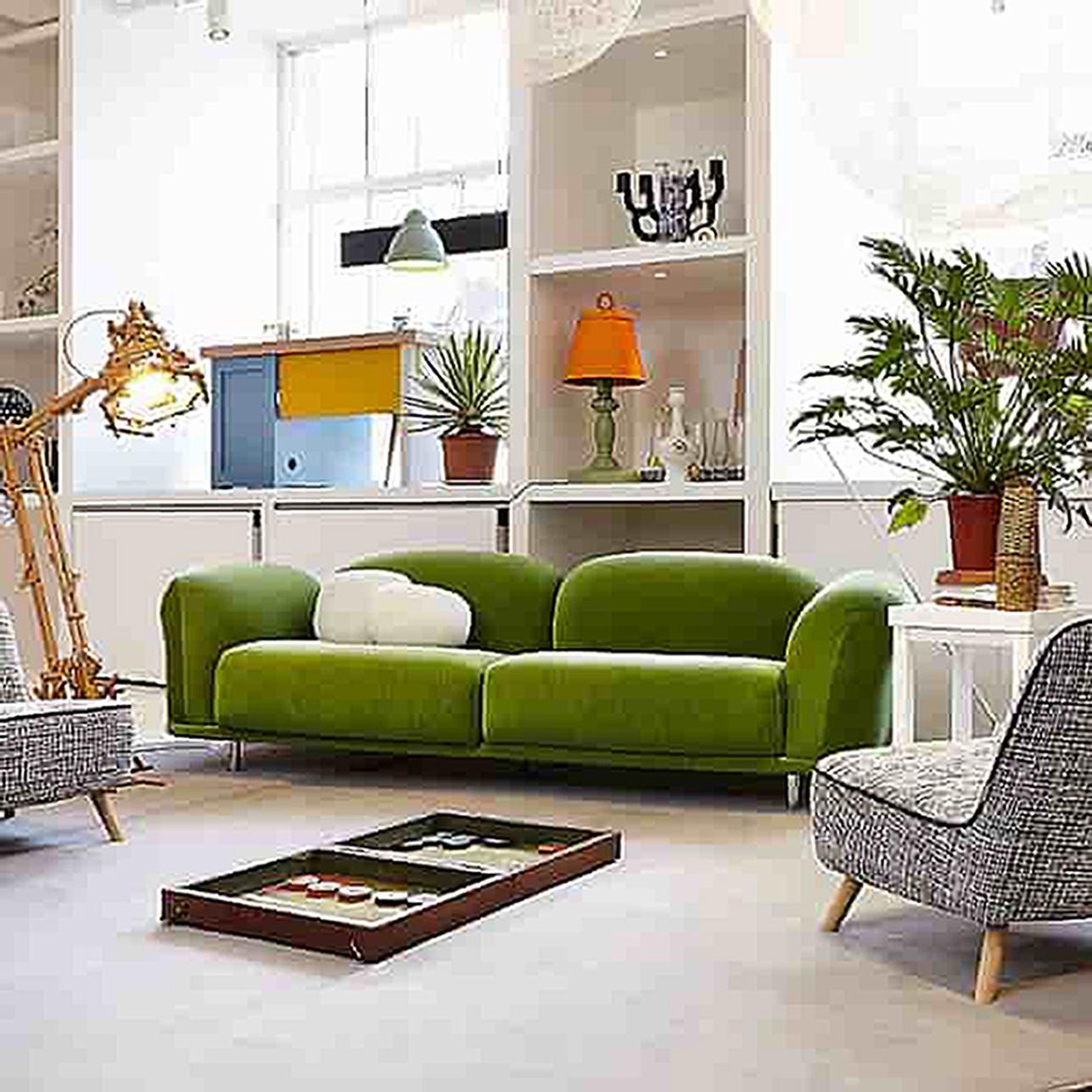 Modern Paper Table Lamp orange shade and green base by Studio Job for Moooi For Sale