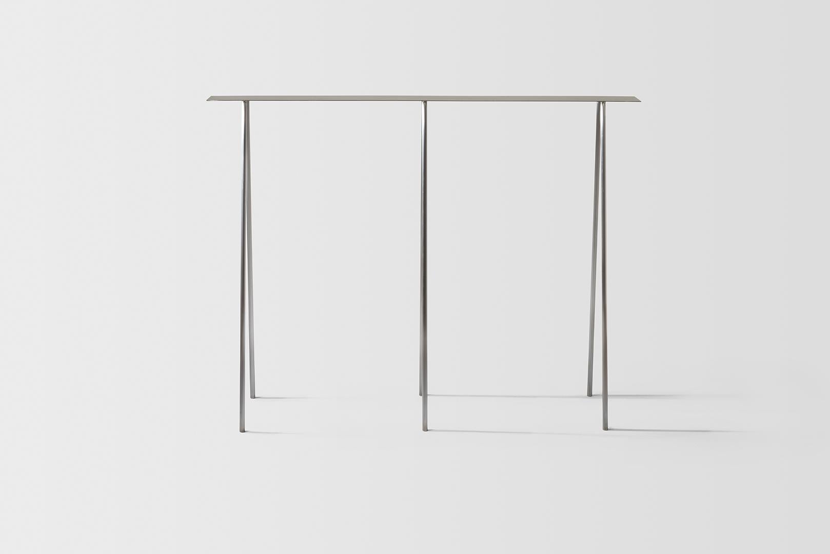 American Paper Table S, Console Table, in Polished Steel Finish by UMÉ Studio For Sale