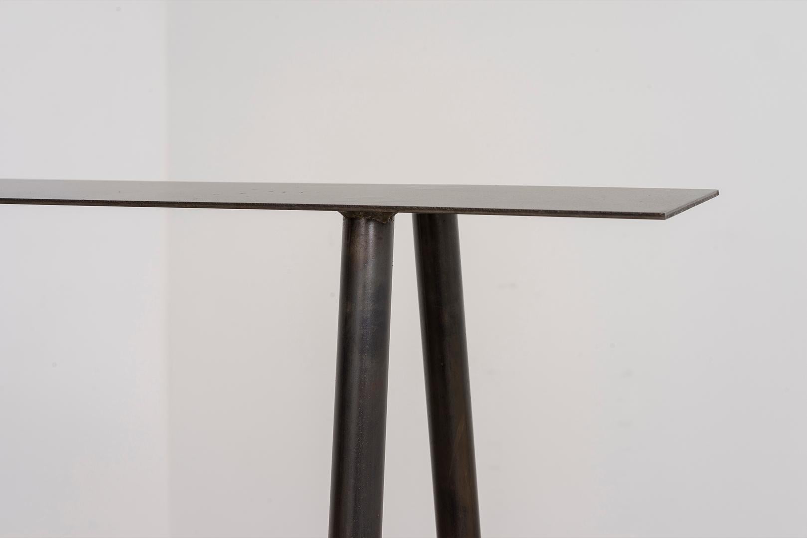 Contemporary Paper Table S, Console Table in Stained Black Steel Finish by UMÉ Studio For Sale