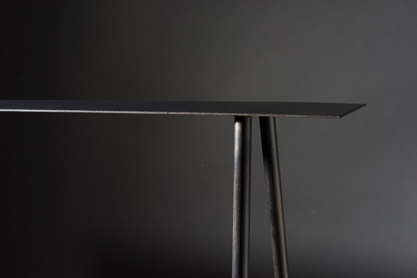 Paper Table S, Console Table in Stained Black Steel Finish by UMÉ Studio For Sale 1