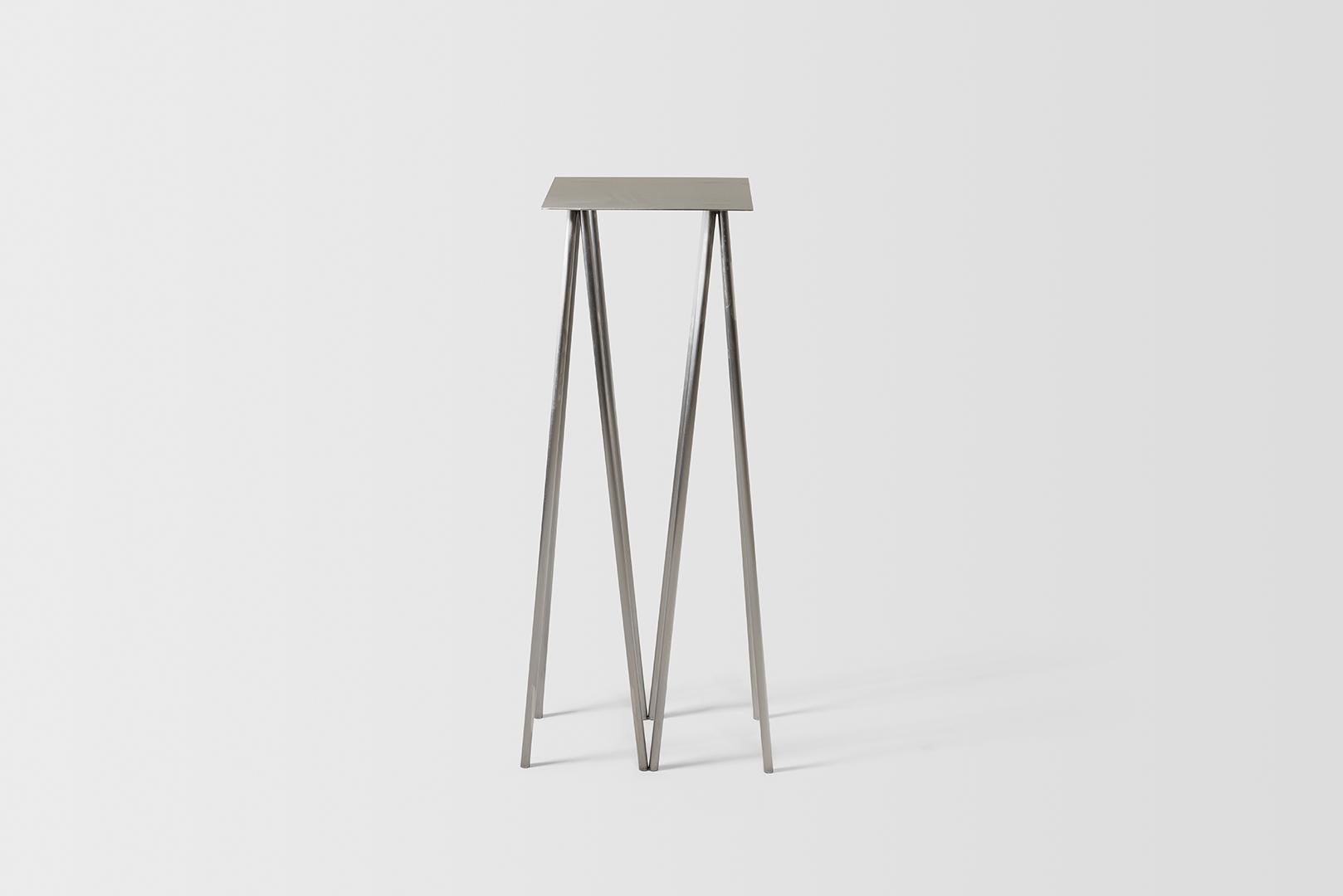 American Paper Table, Square, in Polished Steel Finish by UMÉ Studio For Sale