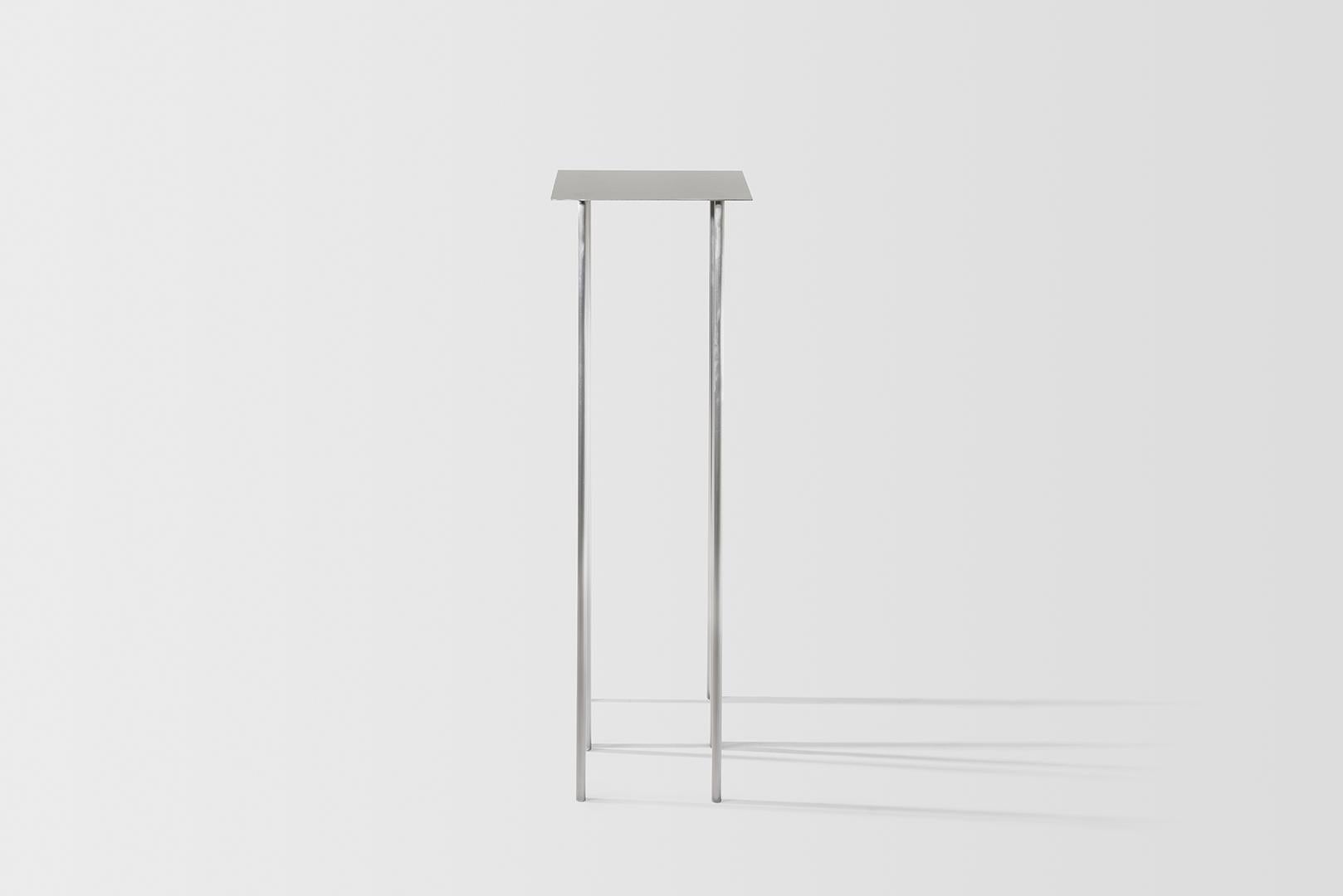 Paper Table, Square, in Polished Steel Finish by UMÉ Studio In New Condition For Sale In Oakland, CA
