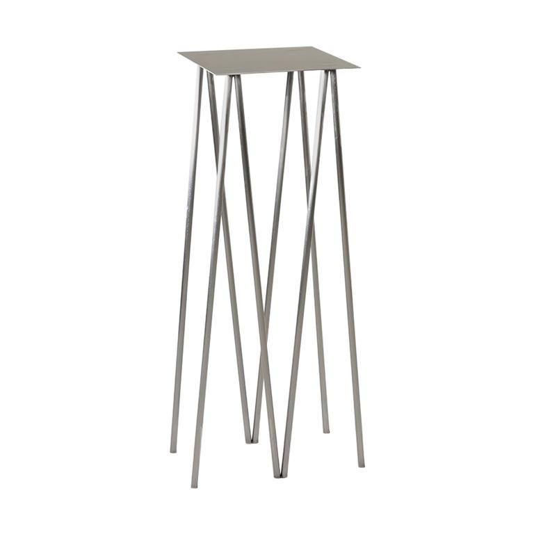 Paper Table, Square, in Polished Steel Finish by UMÉ Studio For Sale