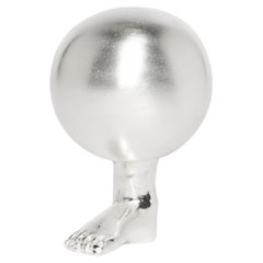 Paper weight Foot Sphere Brass Plated Silver designed by Natalia Criado