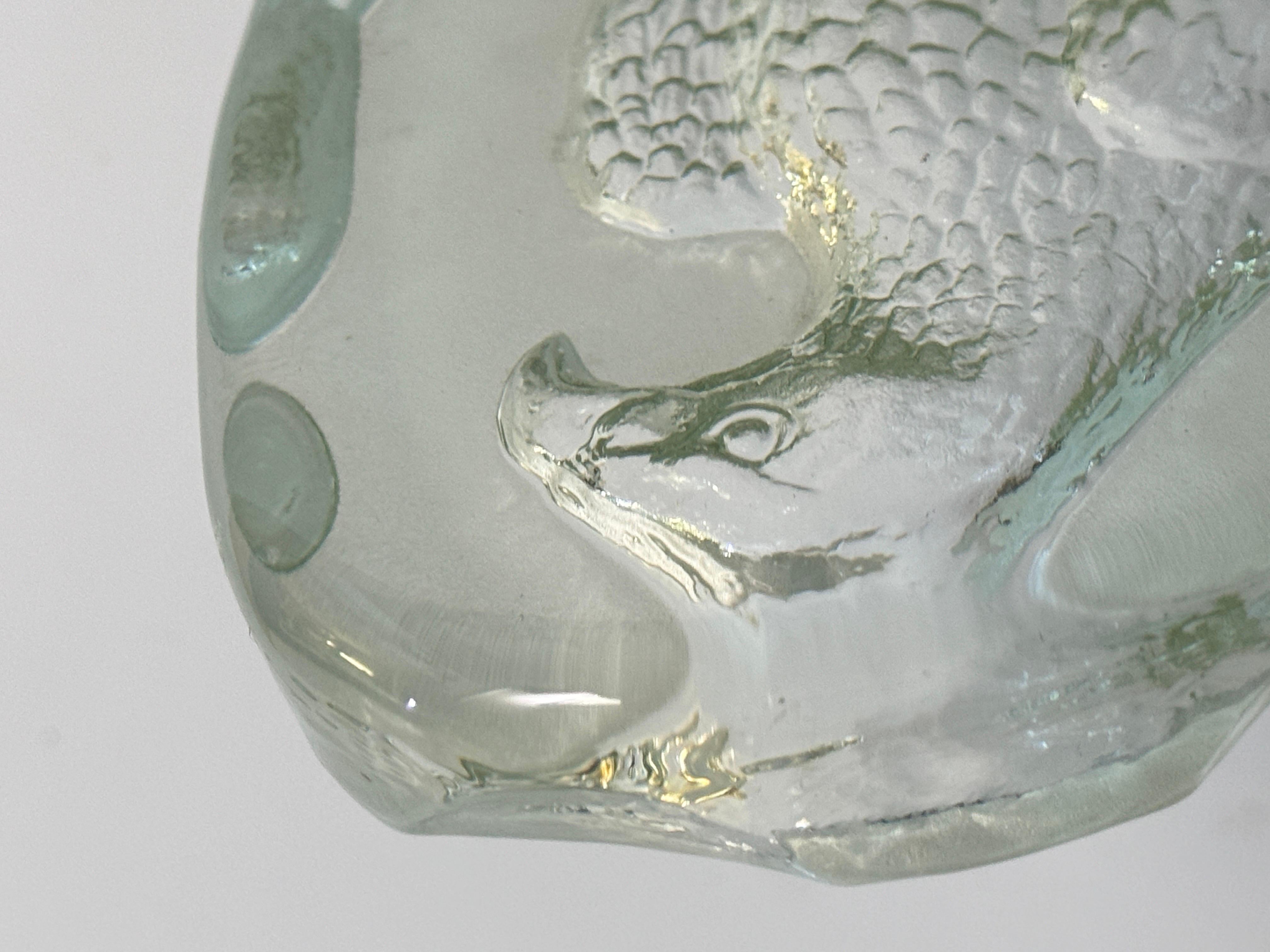 Paper Weight or Sculpture in Art Glass Eagle Sculpture France 1970 For Sale 4