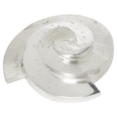 Paper weight Spiral Sphere Brass Plated Silver designed by Natalia Criado