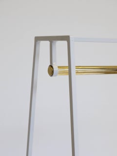 Paper White ‘A' Clothes Rail with a Luxury Brass Pole