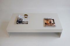 Low Paper White Single Form Aluminium Coffee / Sofa Table, Customisable