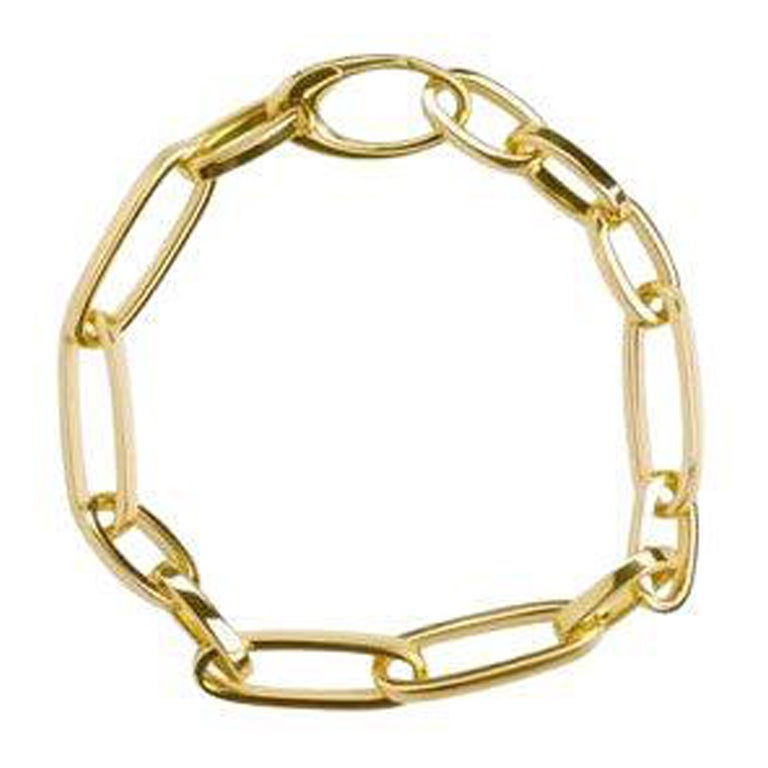 Bracelet unisexe Paperclip en or jaune 18 carats à gros maillons