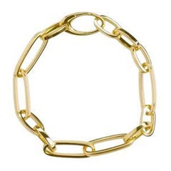 Paperclip 18 Karat Yellow Gold Paperclip Big Links Unisex Bracelet