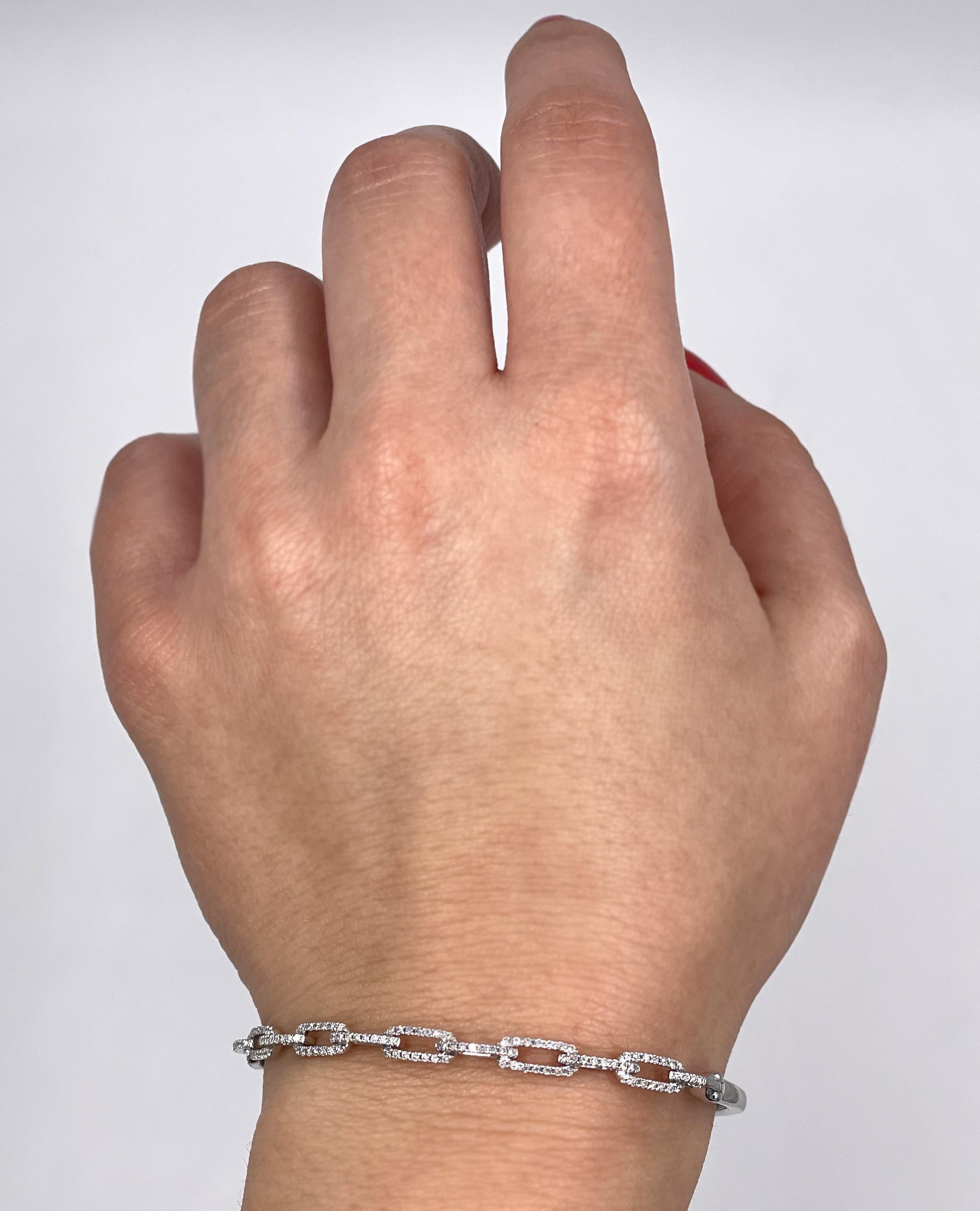 diamond paper clip bracelet