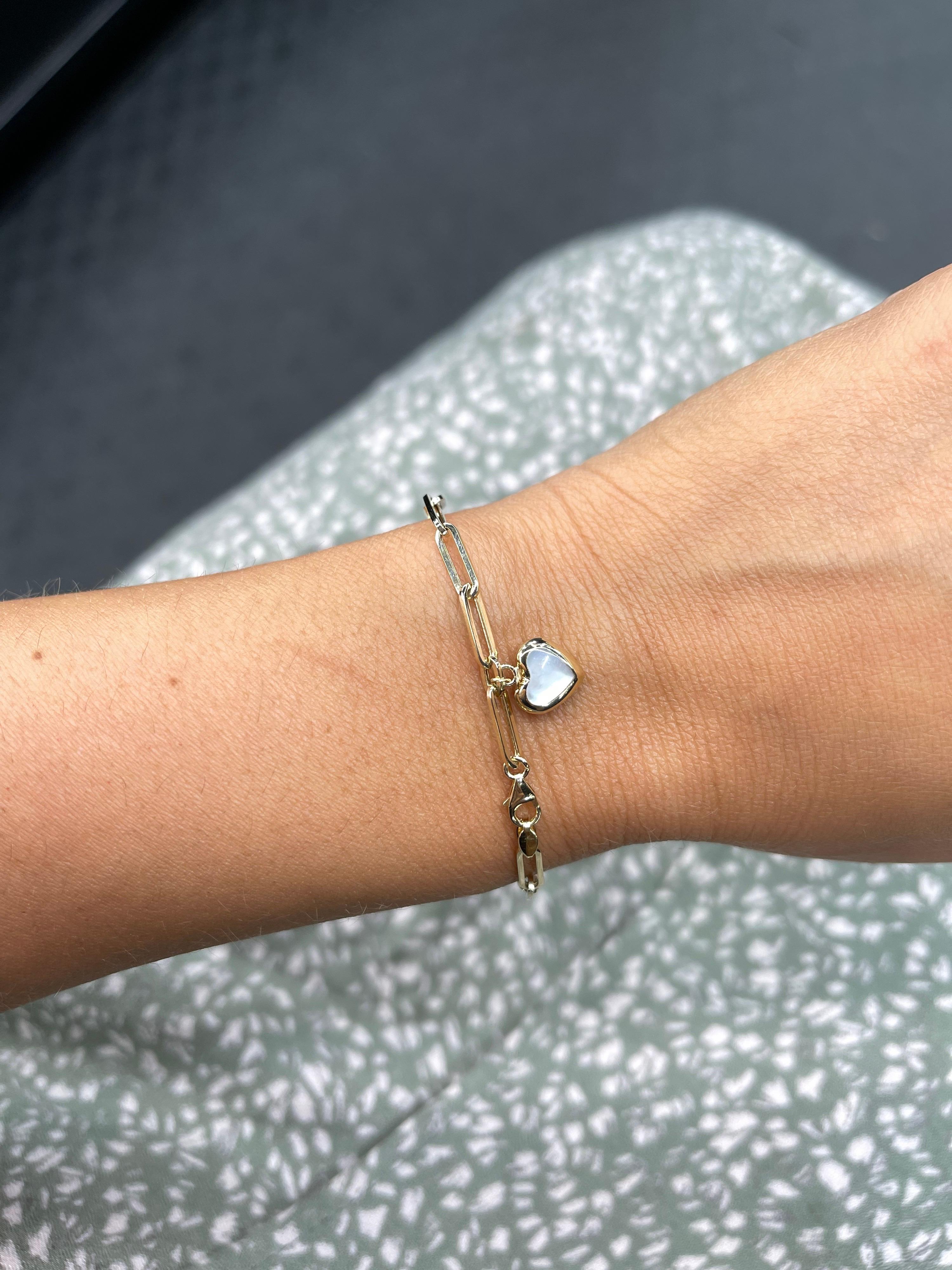 paperclip bracelet with heart charm
