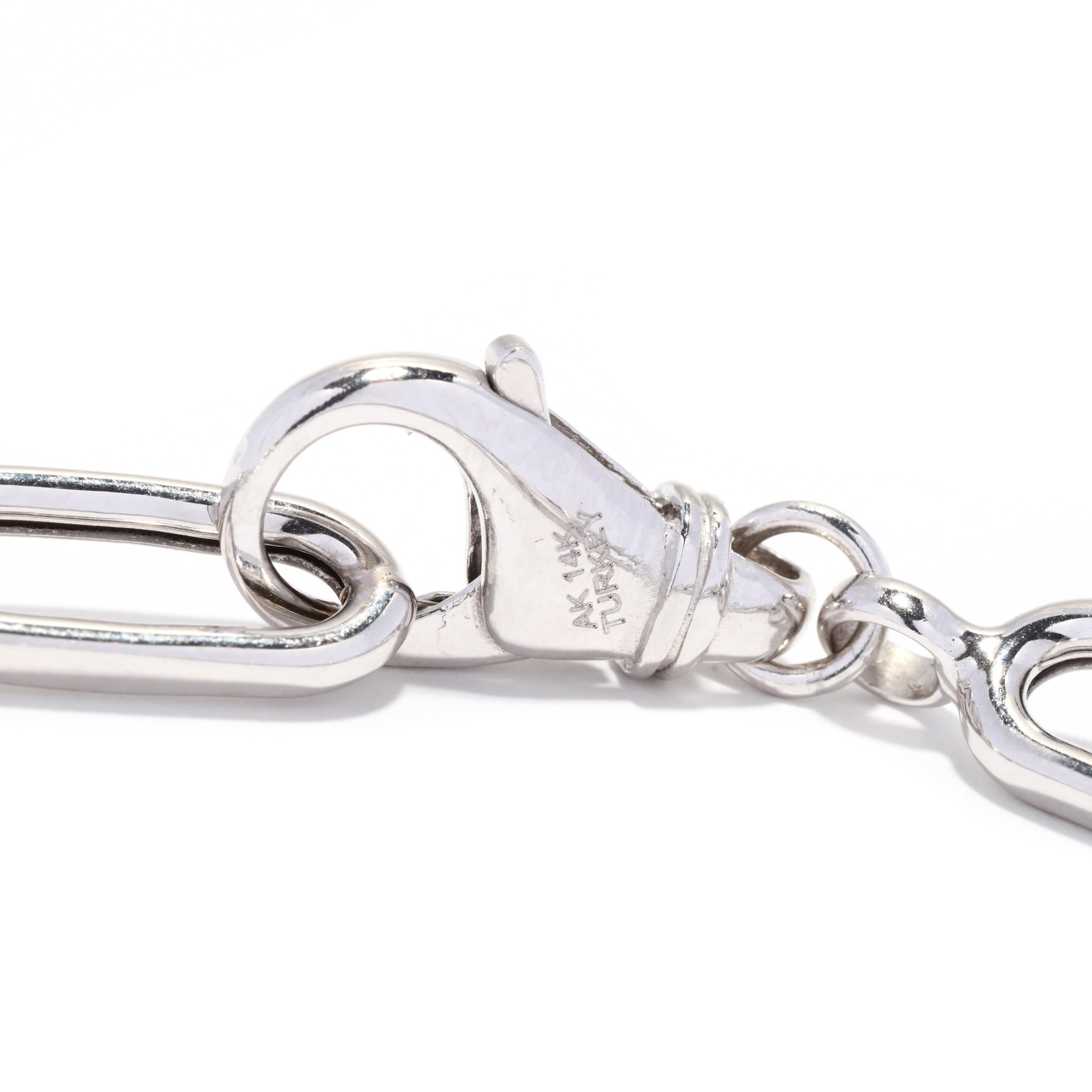 paperclip bracelet white gold