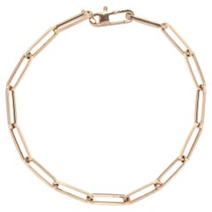 Paperclip Chain Bracelet, 14KT Yellow Gold, Medium Paperclip Chain, Dainty Chain