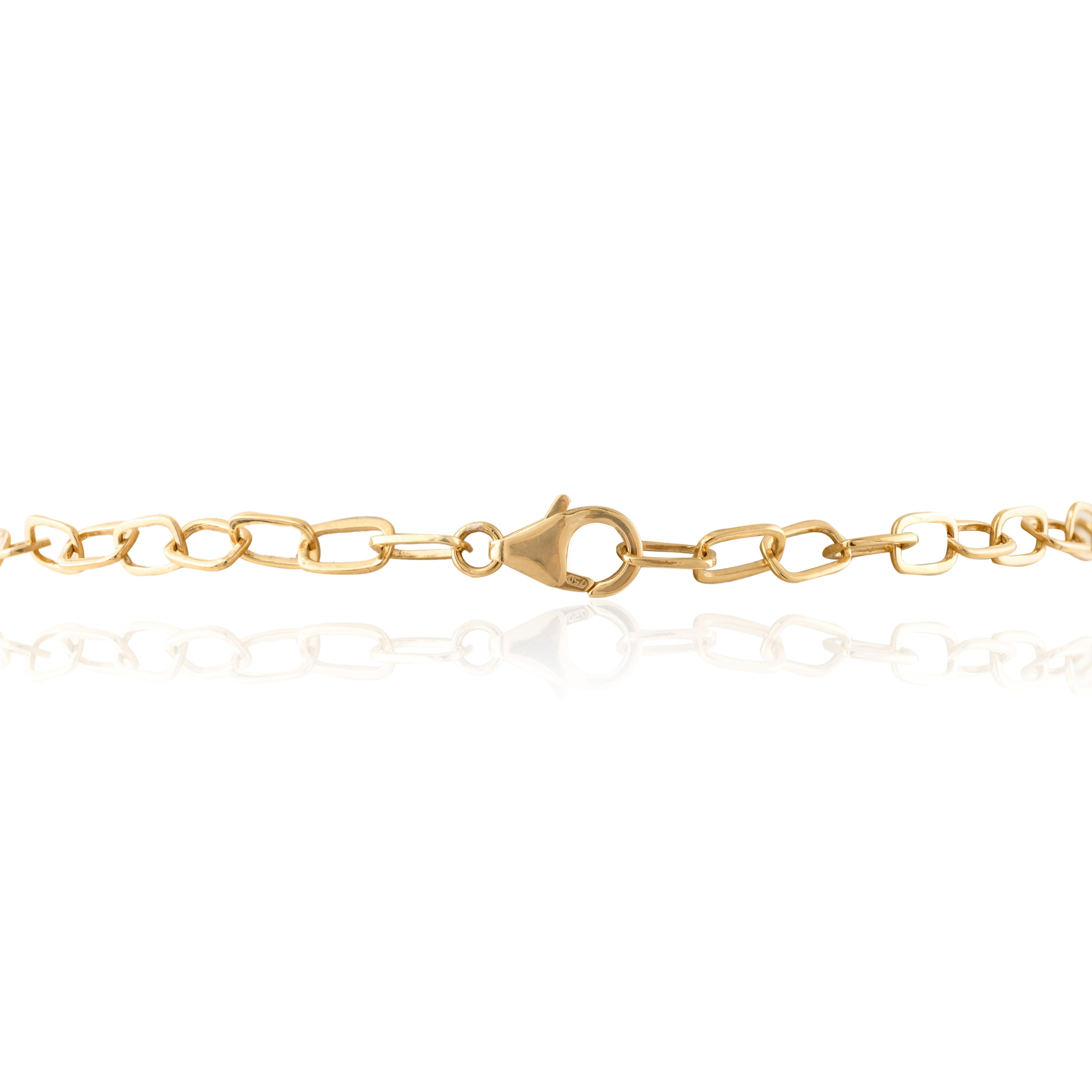 Chaîne collier cœur en or jaune massif 18 carats avec diamants, cadeau de mariée en vente 2