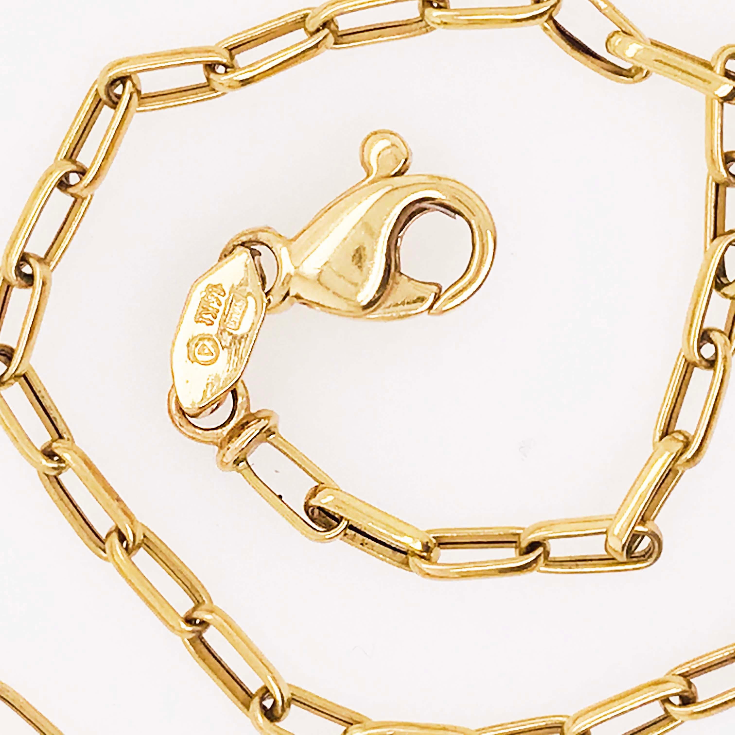 This paperclip gold chain necklace is a staple in fashion jewelry! Chain necklaces are back in style an stronger than ever! This paperclip link necklace has been hand crafted in Italy. Italy is home to the finest chain craftsmen. Each link has been