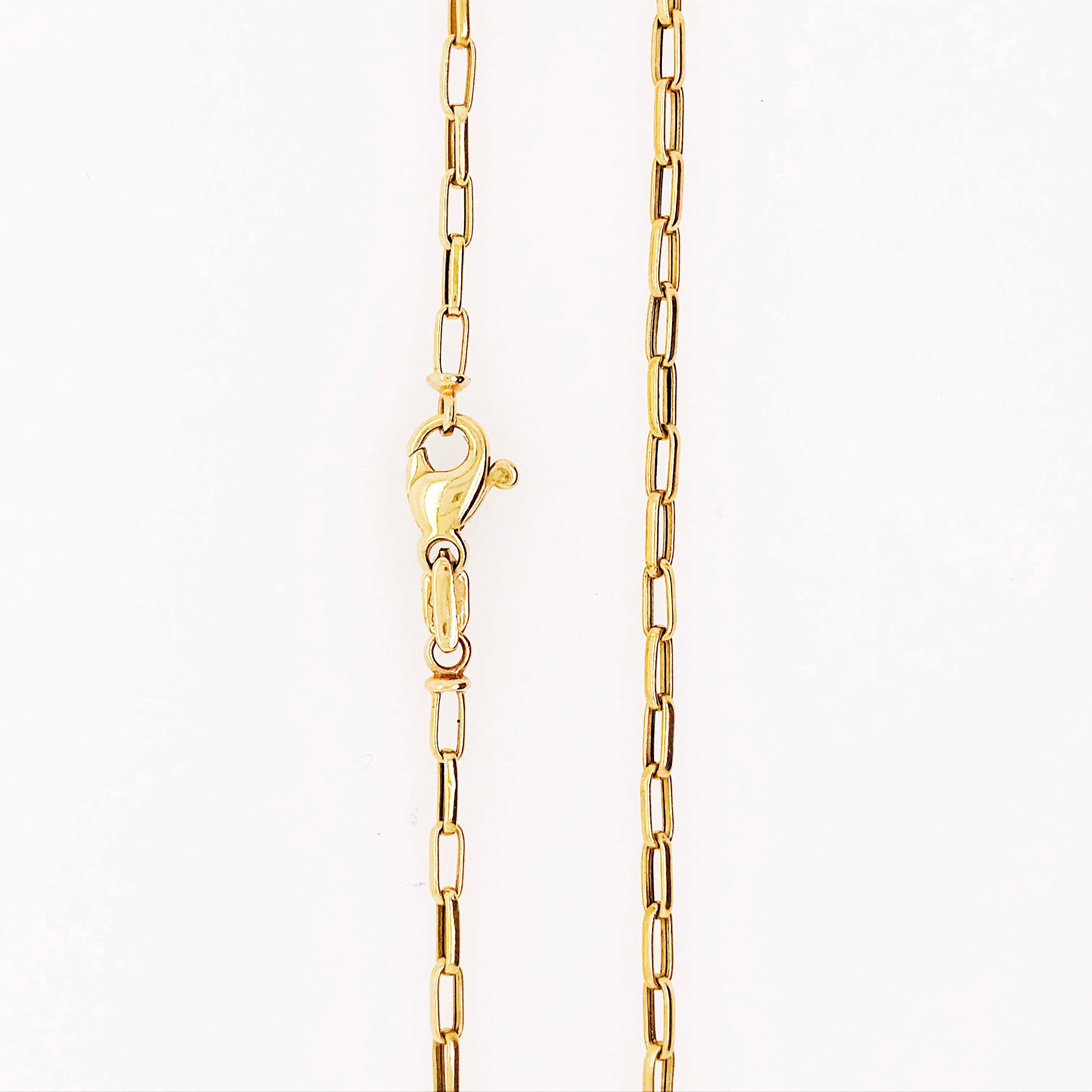 Paperclip Chain Necklace 14 Karat Yellow Gold Paperclip Link Chain 1