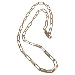 Papierclip-Halskette aus 14 Karat Gelbgold Große Halskette aus massivem Gold