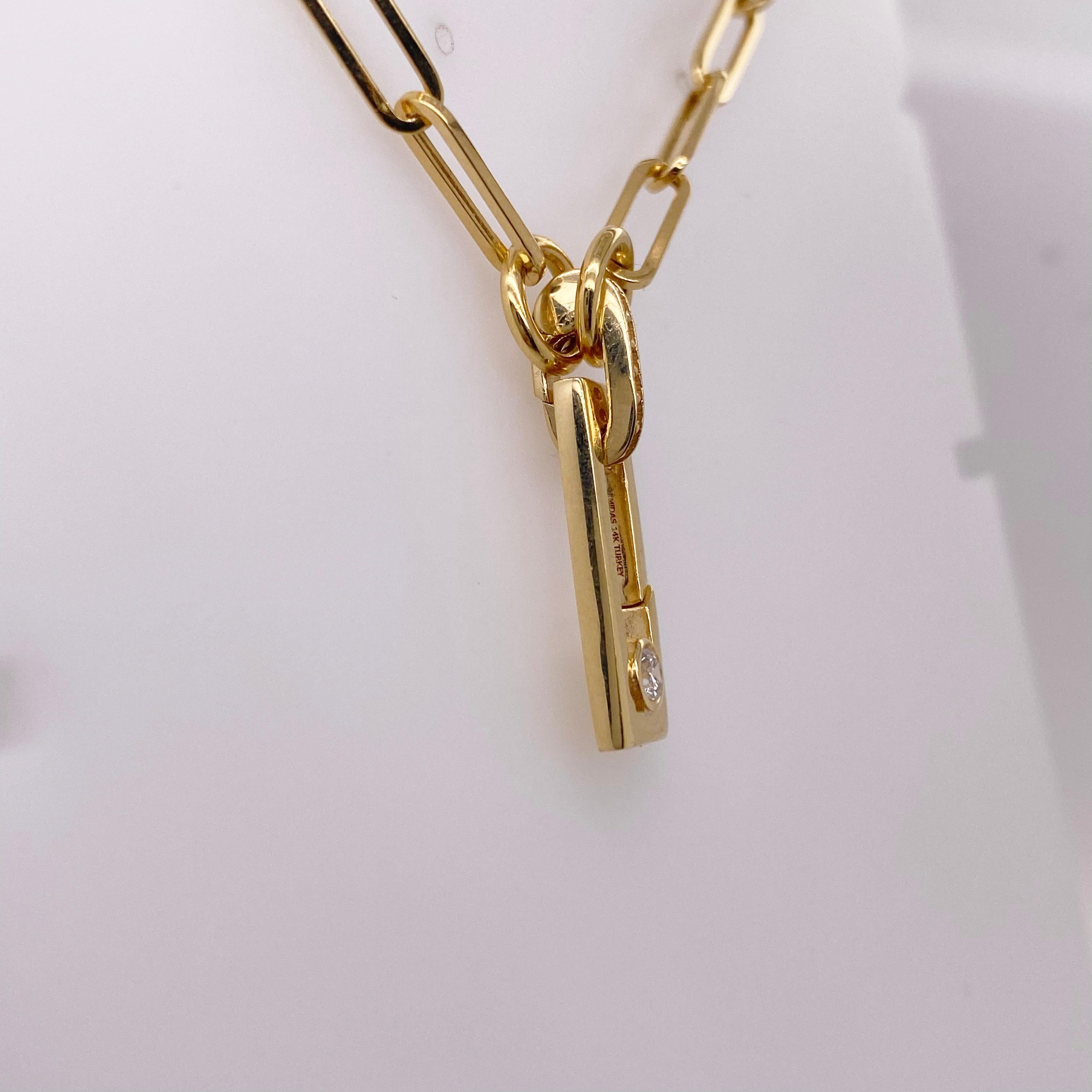 paperclip chain charm necklace