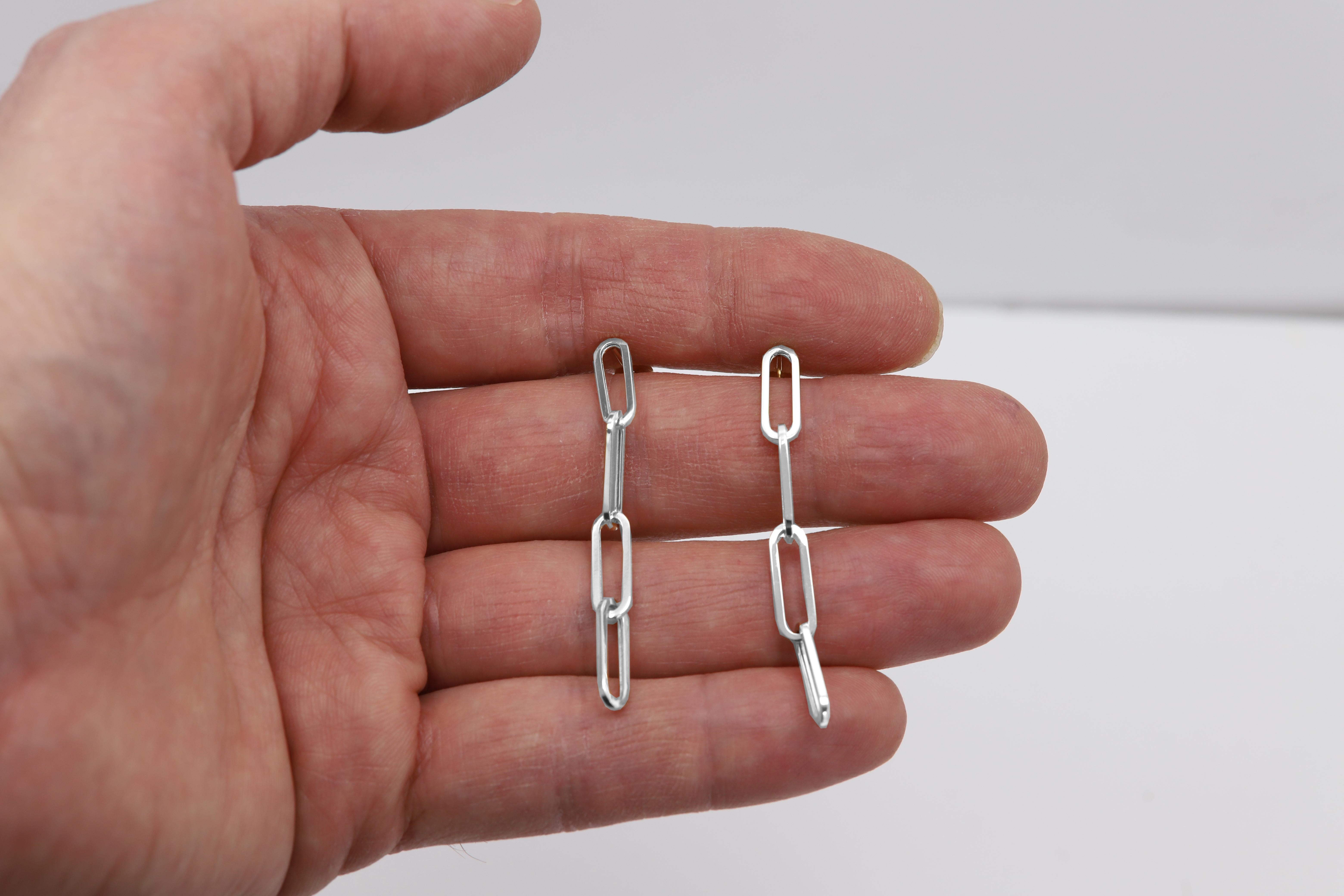 Boucles d'oreilles pendantes en or jaune 14 carats de 5 mm de large set de 3 paires en vente 7
