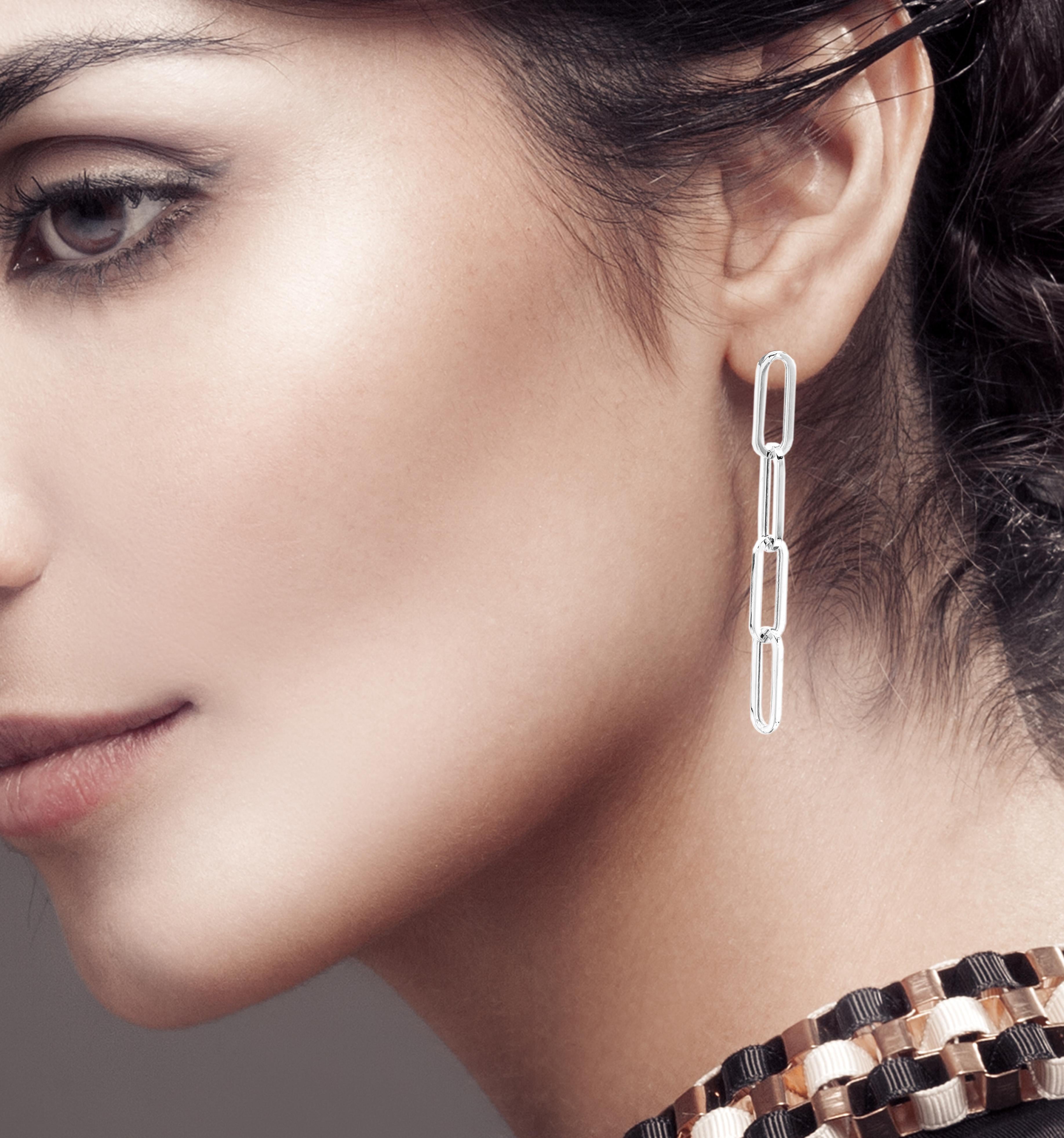Boucles d'oreilles pendantes en or jaune 14 carats de 5 mm de large set de 3 paires en vente 8