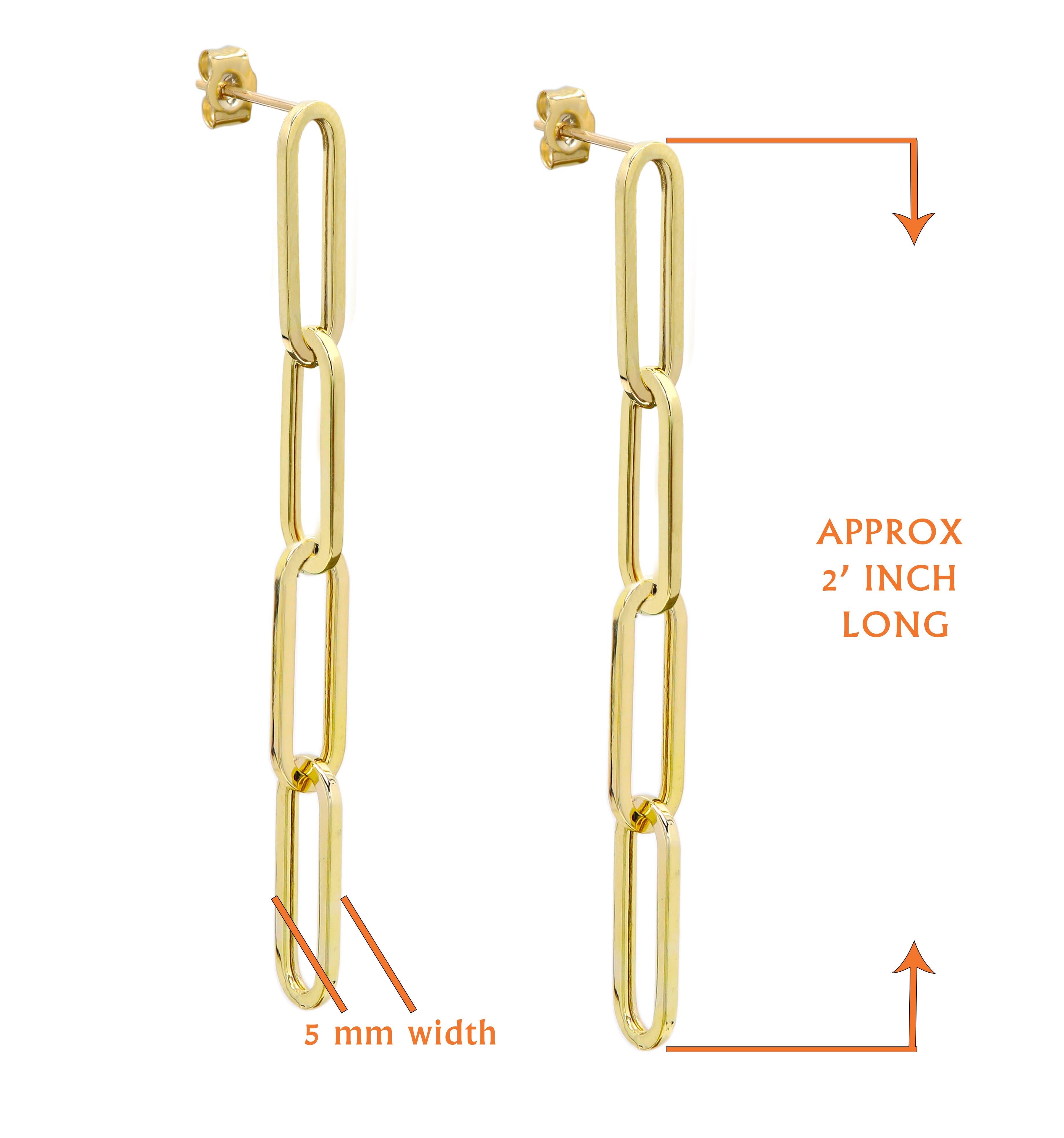 Boucles d'oreilles pendantes en or jaune 14 carats de 5 mm de large set de 3 paires Neuf - En vente à Brooklyn, NY