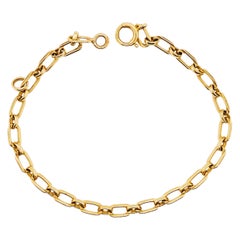 Paperclip Gold Bracelet, 14 Karat Yellow Gold Weighs 4.26 Grams