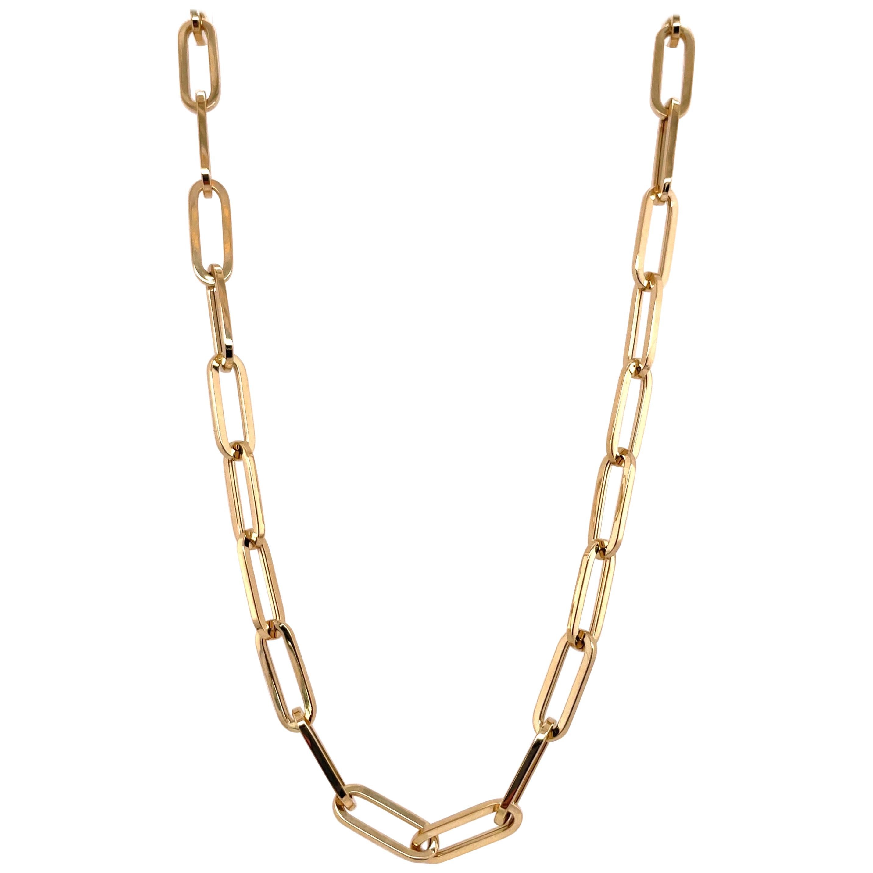 HARBOR D. Paperclip Link Chain Necklace 14 Karat Yellow Gold