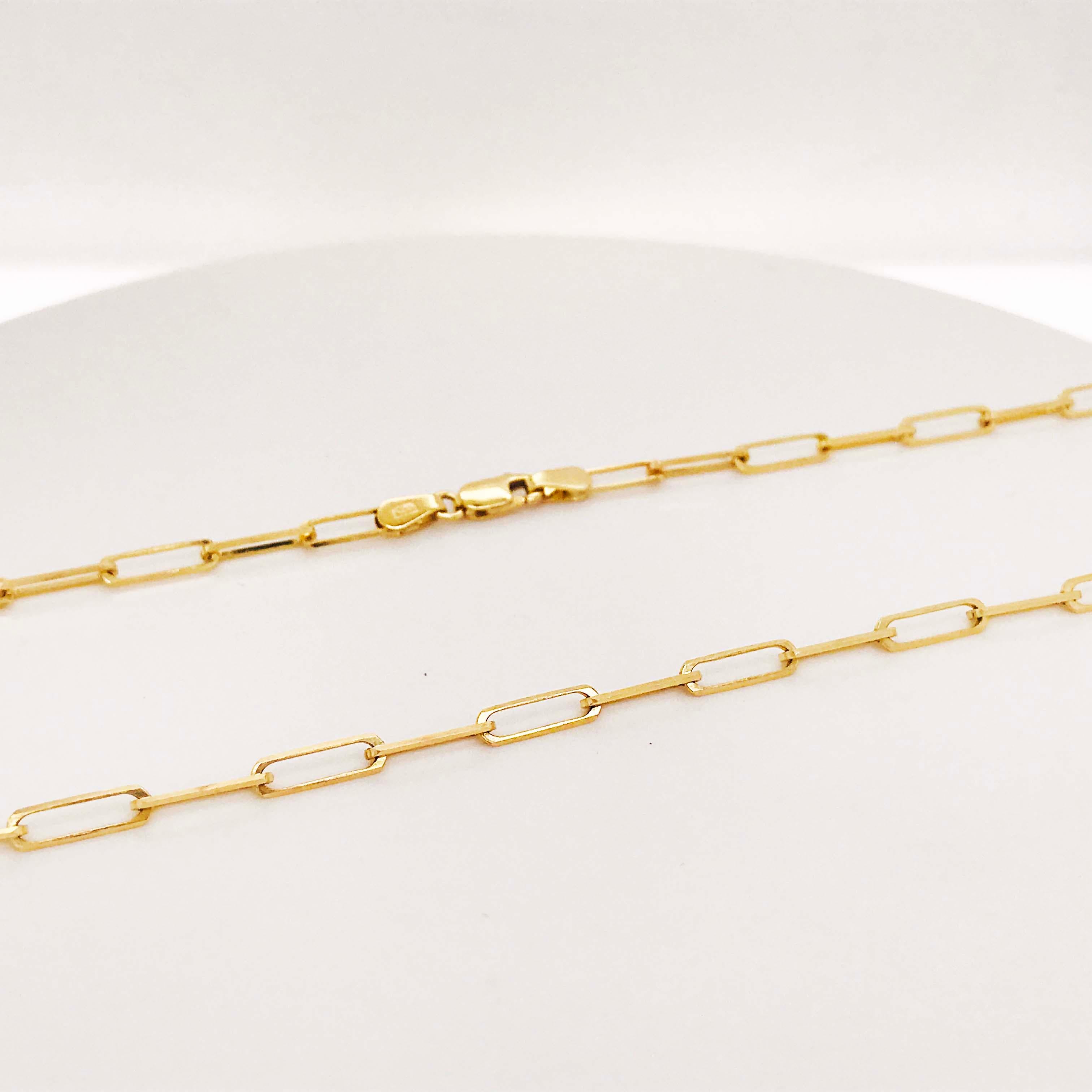 Paperclip Link Chain Necklace in 14 Karat Yellow Gold, 14 Karat Paperclip 5