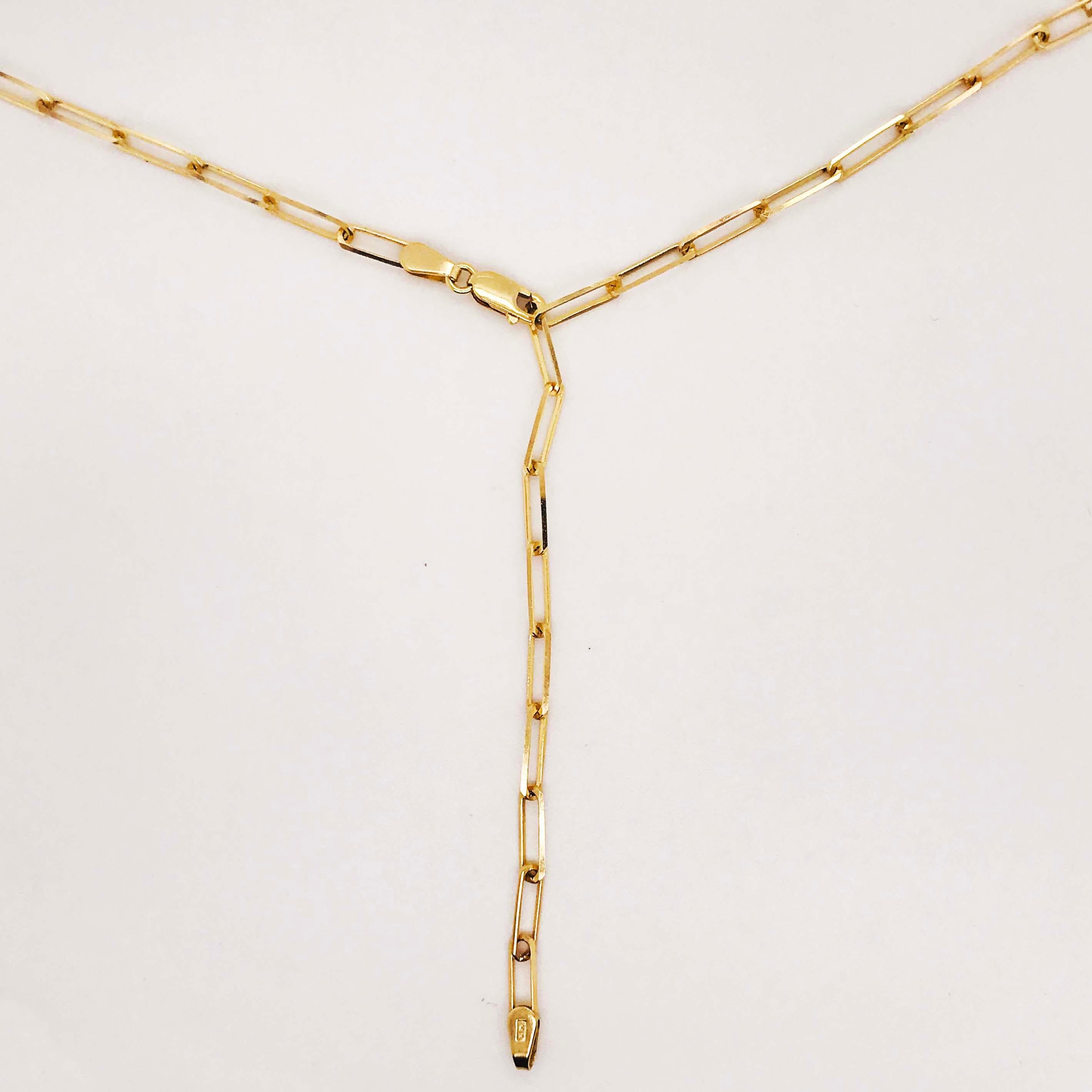 Paperclip Link Chain Necklace in 14 Karat Yellow Gold, 14 Karat Paperclip 1