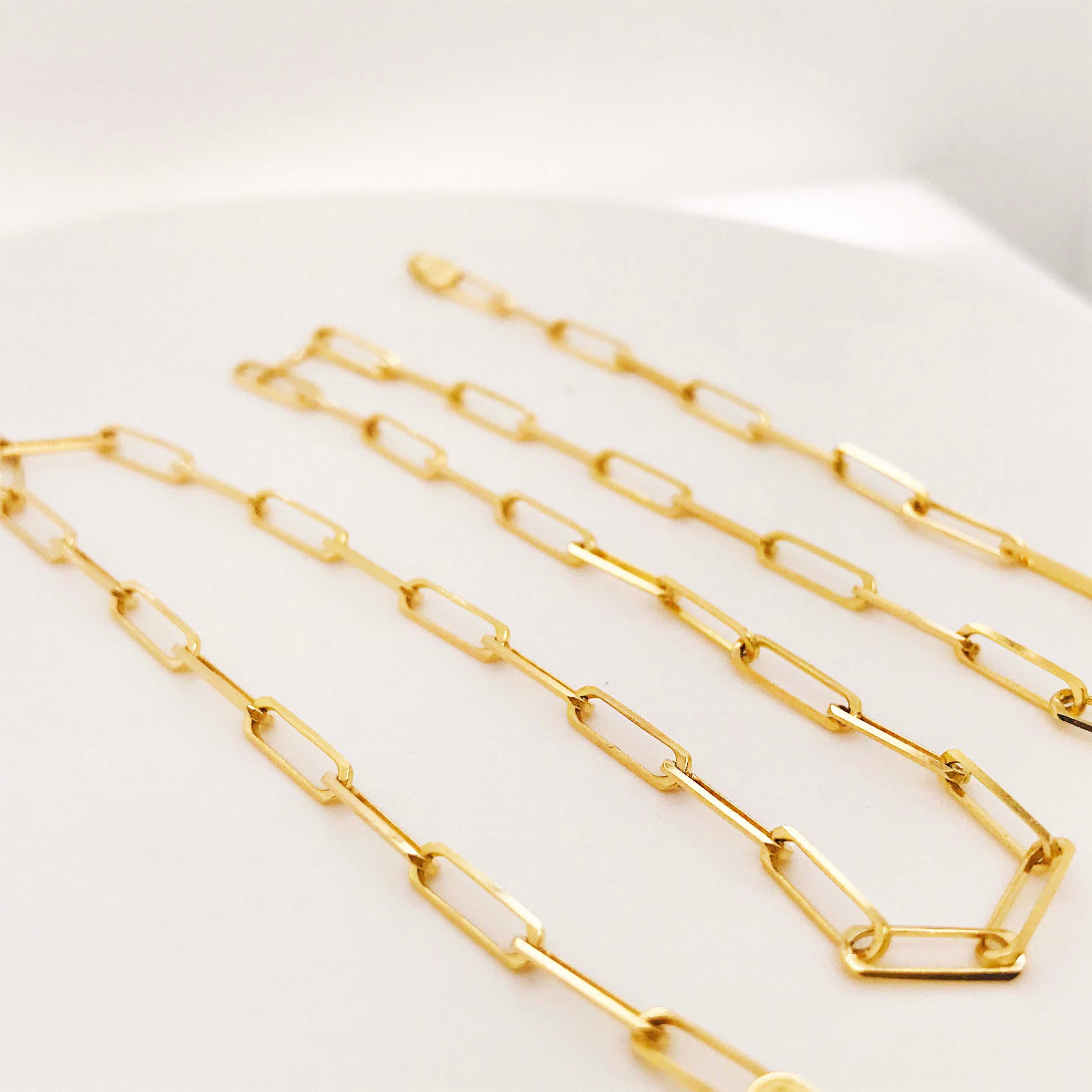 Paperclip Link Chain Necklace in 14 Karat Yellow Gold, 14 Karat Paperclip 3