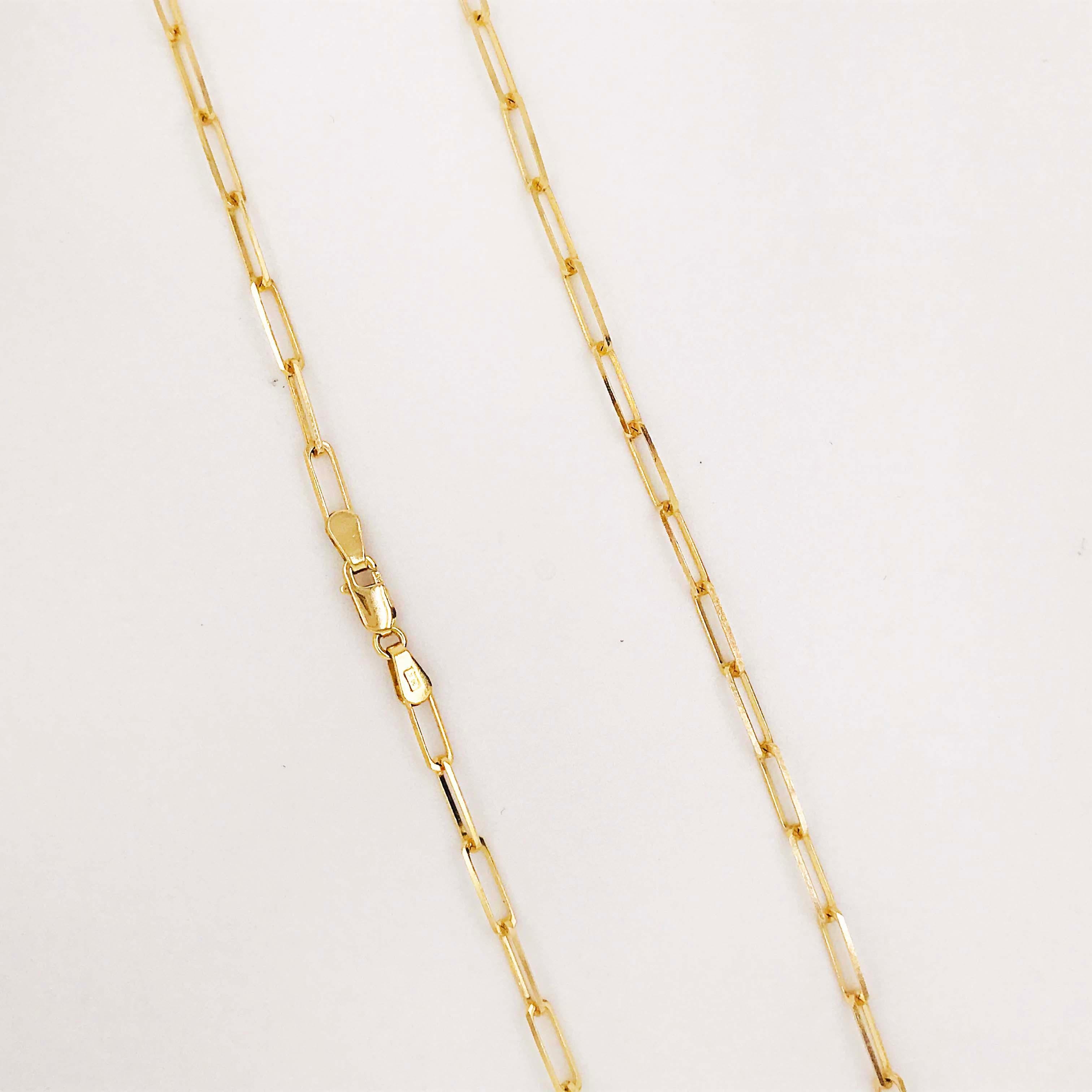Paperclip Link Chain Necklace in 14 Karat Yellow Gold, 14 Karat Paperclip 4