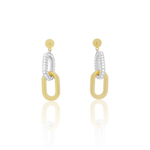 18k solid 3 tones gold diamond cut clip earrings 3.4 grams 