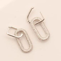 Paperclip Link Huggie-Creolen mit Naturdiamanten aus 14 Karat Massivgold (zertifiziert)