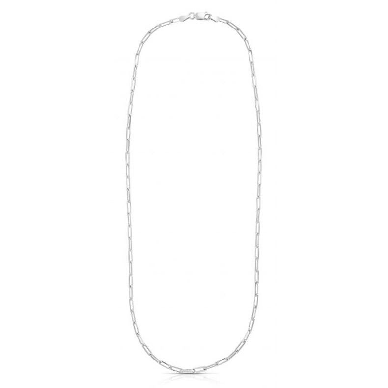 Catena di graffette in argento sterling da 3 mm e 20 pollici A. Silver In condizioni Nuovo in vendita a Austin, TX
