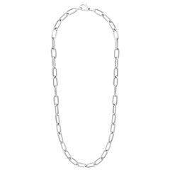 Paperclip Necklace in Sterling Silver, Paper Clip, Large Link Chain 6.5mm 38 Inc