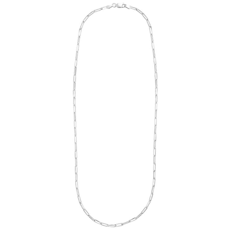Papierklammer-Halskette aus Sterlingsilber, Papierklammer, große Gliederkette 3 mm 20 Zoll