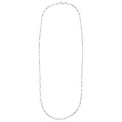 Papierklammer-Halskette aus Sterlingsilber, Papierklammer, große Gliederkette 3 mm 20 Zoll