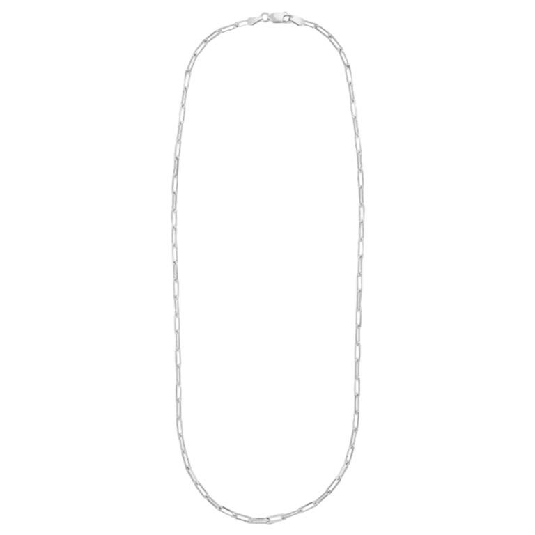 Paper Clip Necklace in Sterling Silver, Paper Clip, Large Link Chain 3mm 18 Inch