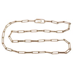 Paperclip Solid 18k Gold Cable Chain Classic Necklace