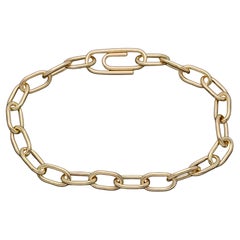 Paperclip Solid 18k Gold Cable Chain Grand Bracelet