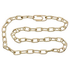 Paperclip Solid 18k Gold Cable Chain Grand Necklace