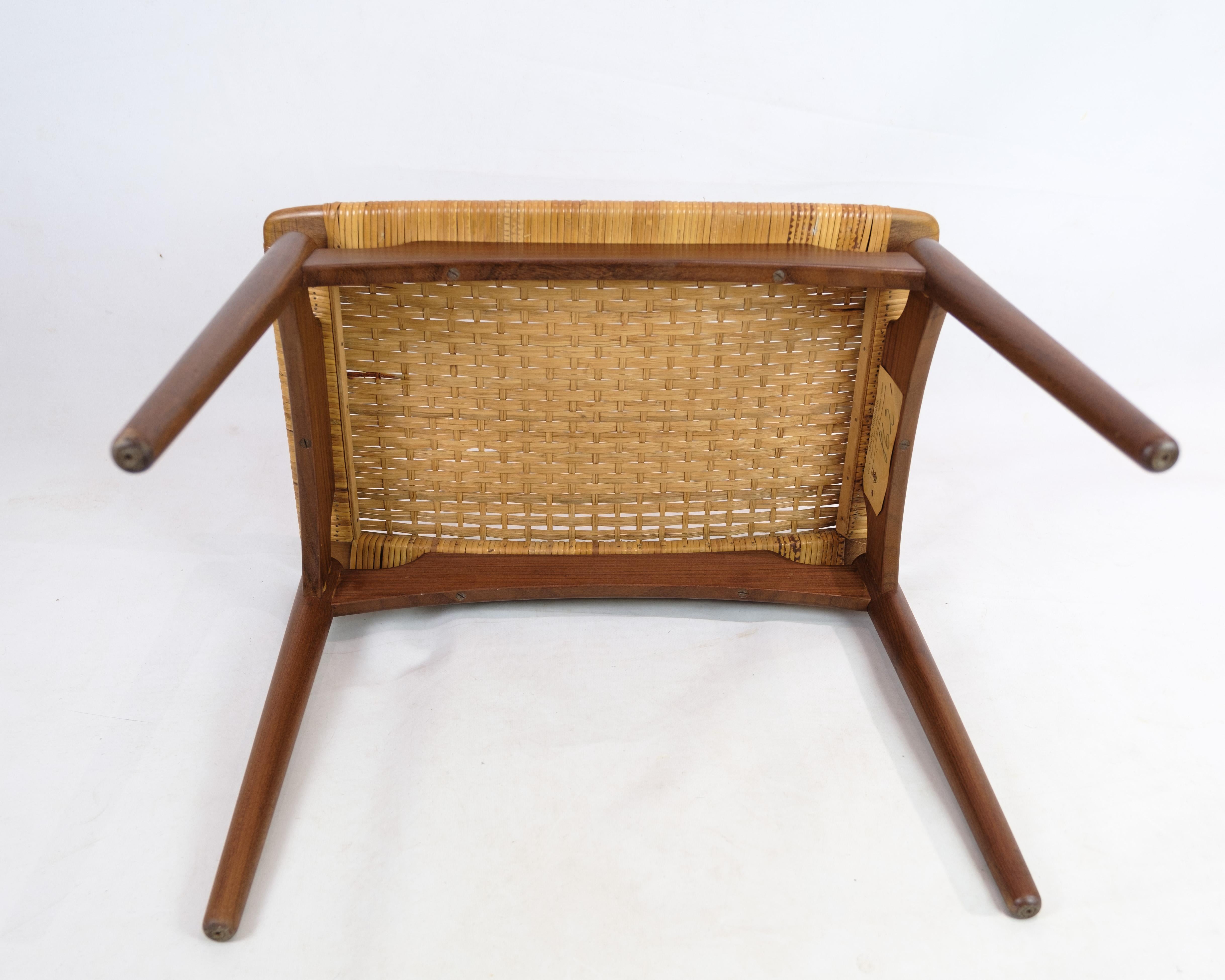 Papercord / Cane Footstools in Teak Wood By Sigfred Omann For Ølholm Furniture  en vente 4