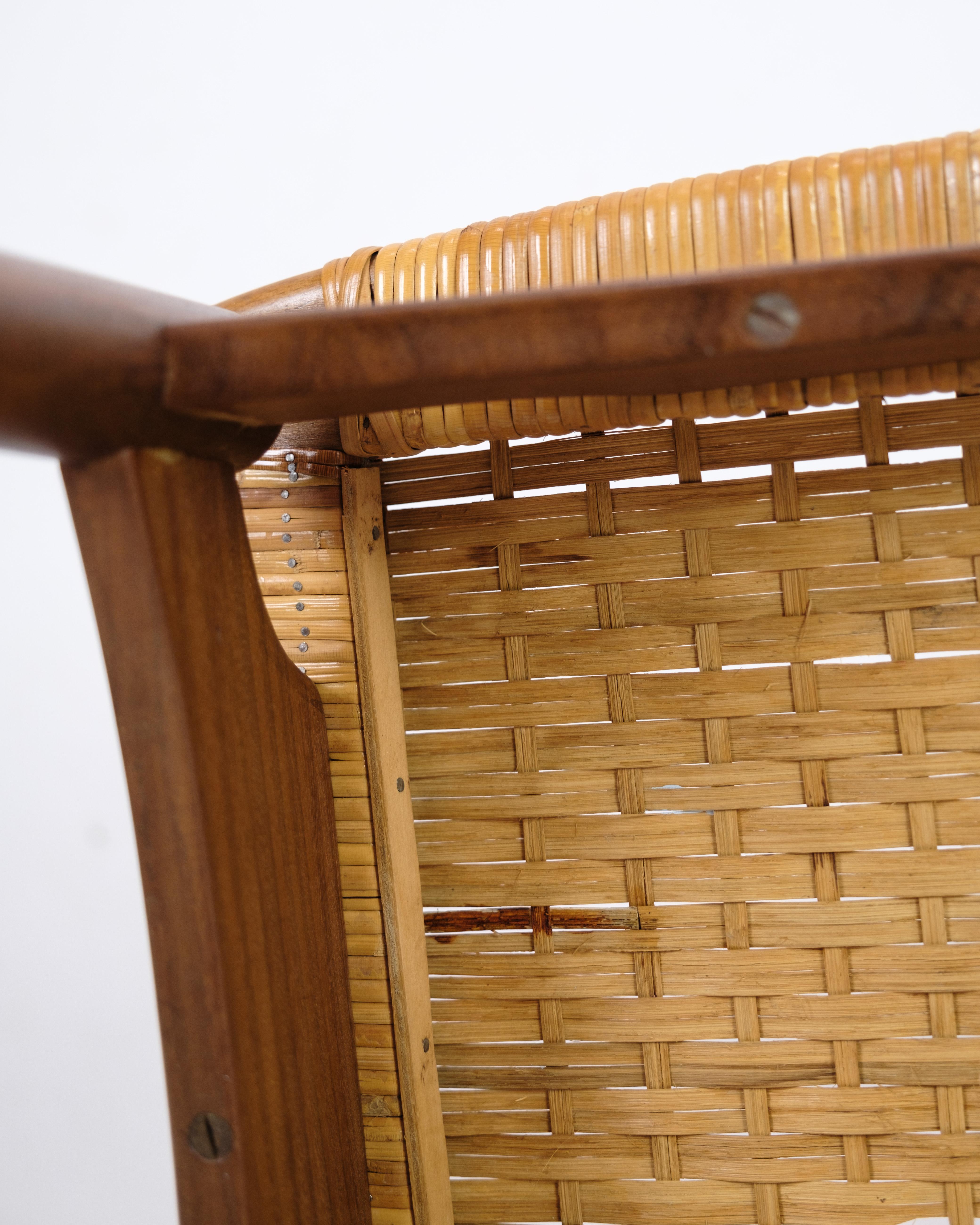 Papercord / Cane Footstools in Teak Wood By Sigfred Omann For Ølholm Furniture  en vente 5