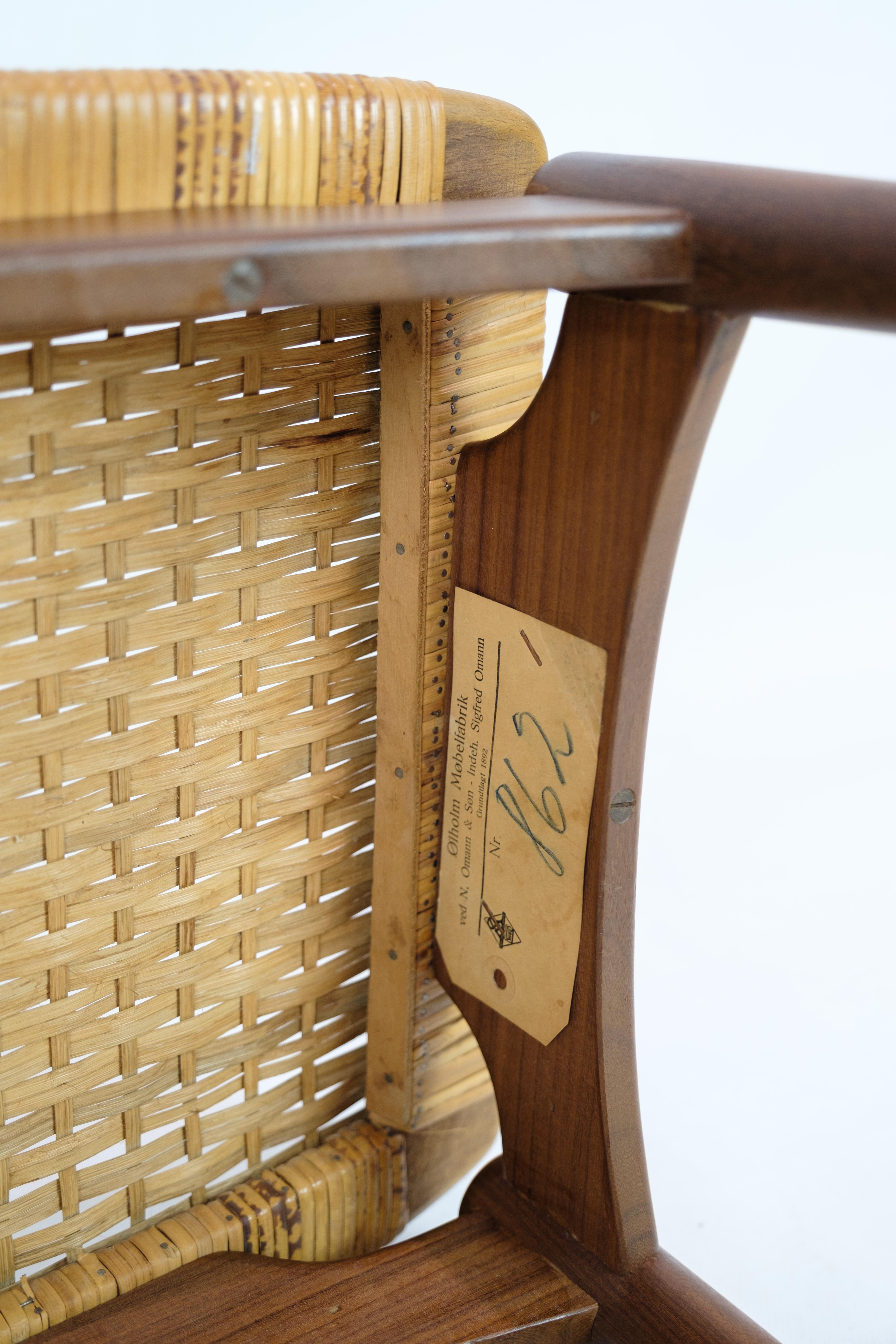 Papercord / Cane Footstools in Teak Wood By Sigfred Omann For Ølholm Furniture  en vente 6