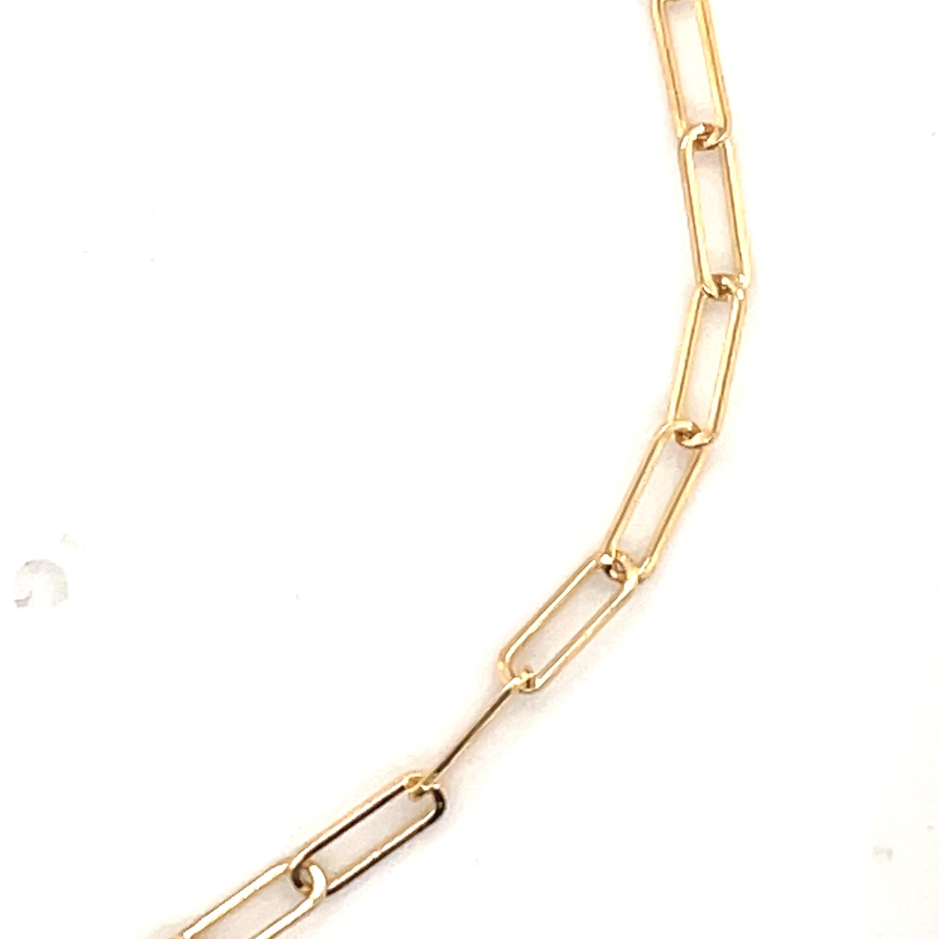 Paperlink Diamond Heart Bracelet 0.26 Carats 14 Karat Yellow Gold  In New Condition In New York, NY